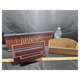 Laundry Sign & Wood Holders