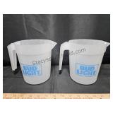 2 Bud Light Plastic Pitchers