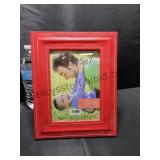 Red Faux Leather Frame