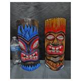 2 Wood Tiki Masks