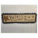 Believe Wood Wall Decor 30x9