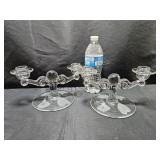 2 VTG Glass Candle Holders