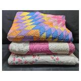 3 Older Quilted Blankets