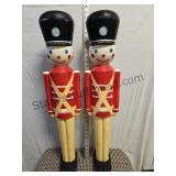 2 Vintage Plastic Nutcrackers 32 Inch