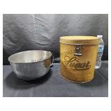VTG Kreamer Sugar Canister & West Bend Bowl