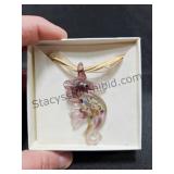 Art Glass Seahorse Necklace Pinks