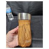 Wood Grain Metal Travel Cup