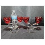 2 Rose Candle Holders