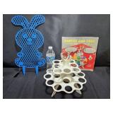 VTG Easter Egg Tree & Plastic Bunny