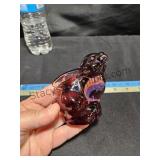 Art Glass Bunny Purple