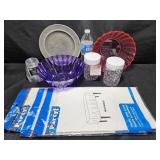 3 Tablecloths & Plastic Dishes