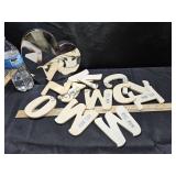 Wood Letters & Plastic Heart