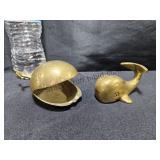 Brass Whale Figurines