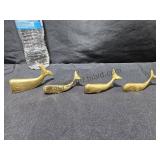 Brass Whale Figurines