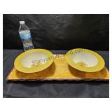 Plastic Serving Tray , 2 Bowls