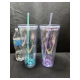 2 Plastic Travel Cups
