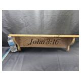 26 Inch Wood Shelf John 3:16