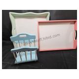 Wood Trays & Napkin Holder