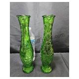 Sam Berger Green Glass Vases