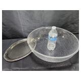 Large Plastic Serving Bowl, Metal Tray