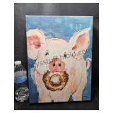 Pig On Canvas