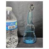 VTG Blue Glass Violin Bud Vase MCM