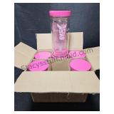 6 Empty Pink Jebra Stock Jars