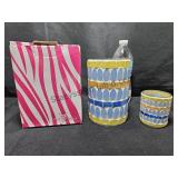 Pink Zebra Candle Holder & Shade