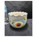 Ceramic Planter Bee Crazing