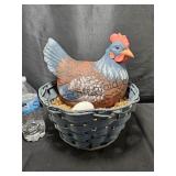 Chubby Hen On Nest Basket