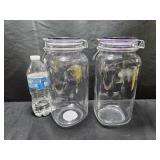 2 Glass Canisters