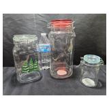 3 Glass Canisters