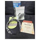 Headband, Clip & Aveeno Face Mask
