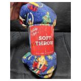 Christmas Theme Throw Blue