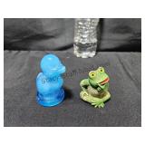Art Glass Duck & Cute Frog Plastic