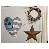 Tin Heart, Star & Berry Garland