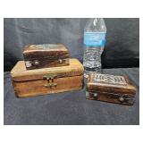 3 Wood Boxes