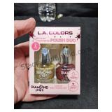 Nail Polish Gold & Red Glitter