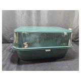 Large Green Enameled Roaster