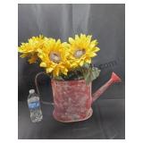 Large Metal Watering Can & Flowers