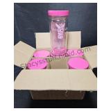 6 Empty Pink Jebra Stock Jars