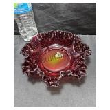 Fenton Ruffled Hobnail Dish