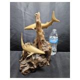 Wood Shark Sculpture John Perry
