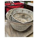 2 Beat Up Galvanised Tubs