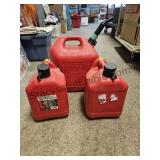 3 Plastic Gas Cans