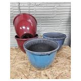 4 Plastic Planters 12 Inch