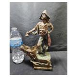 Pirate Statue Ashtray Bronze Clad Metal