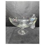 VTG Dessert Serving Bowl Etched Clover