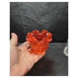 Fenton Amberina Ruffle Vase