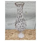 28 Inch Metal Floor Vase Some Rust